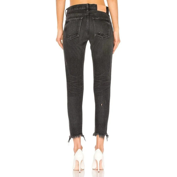 MOUSSY VINTAGE Kelley Tapered Denim Jeans Black Size 24 - Picture 3 of 9